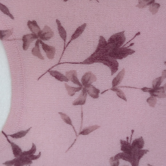 Sarah Spencer Lambswool Angora Rabbit Hair Floral Sweater MEDIUM Pink - Picture 4 of 9